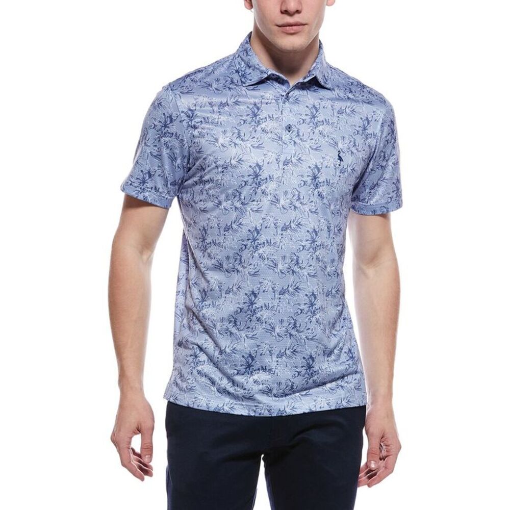 Tailorbyrd Mens  Vintage Tropical Printed Mesh Performance, Blue